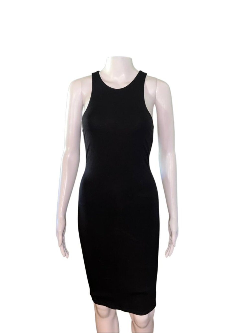 Good American Black Knee Length Fitted Dress Size 1